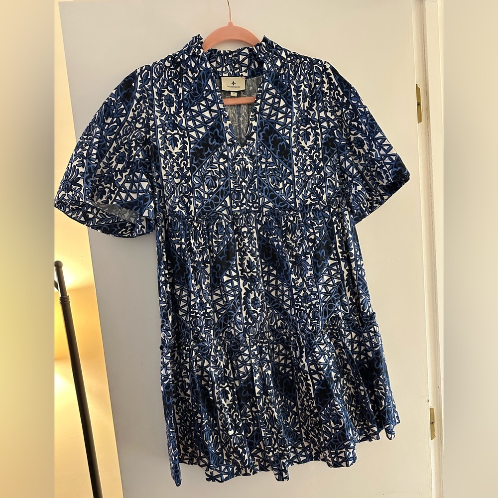 Tuckernuck Blue and White Patterned Women's Dress